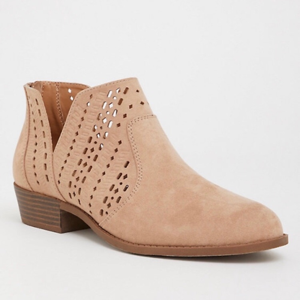 Torrid Tan Laser Cut Bootie Wide Width